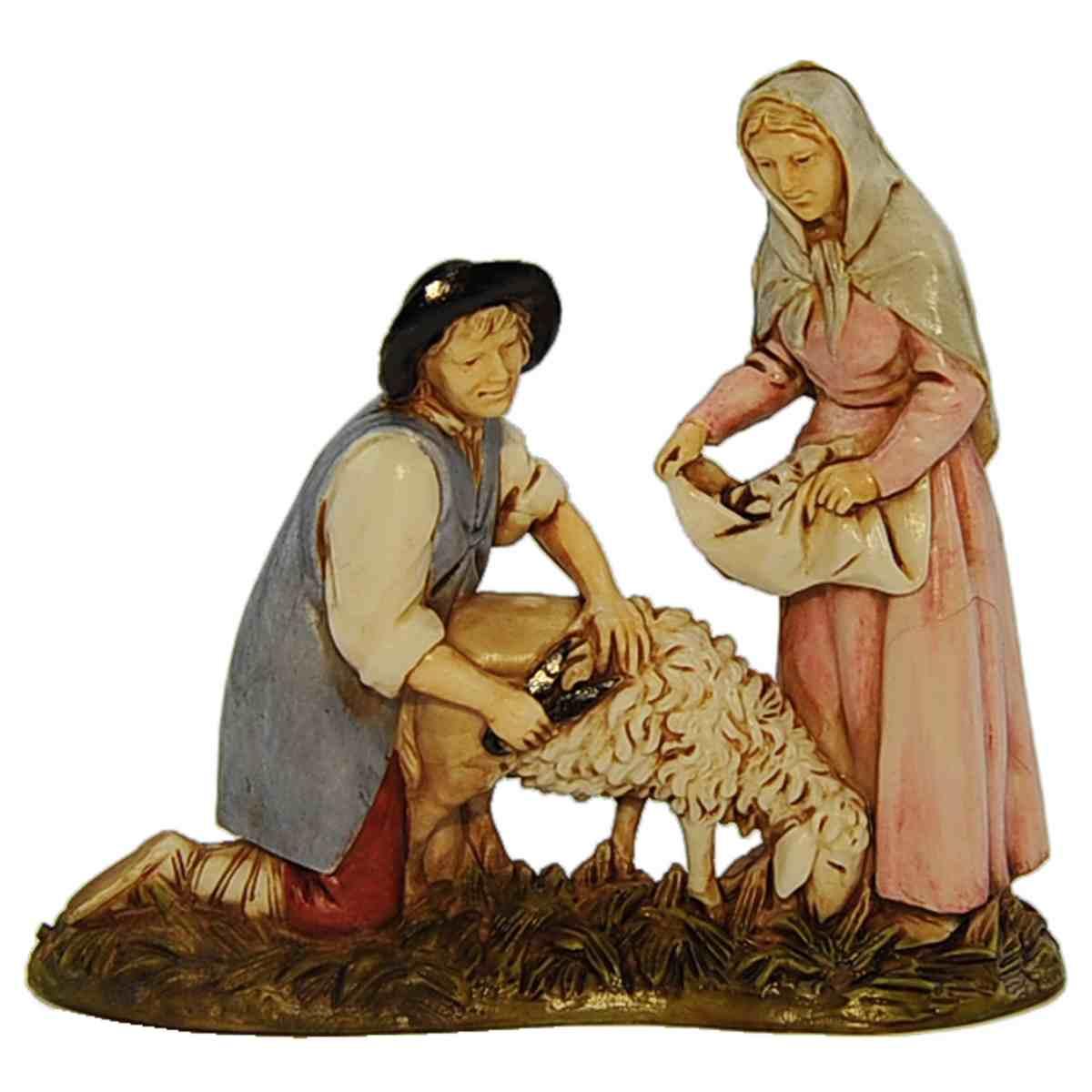Statua cm.8 Pastore e Donna alla Tosatura | Moranduzzo