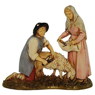 Statua cm.8 Pastore e Donna alla Tosatura | Moranduzzo