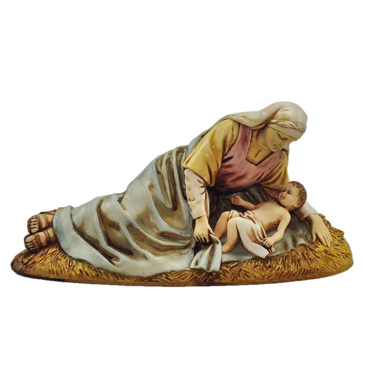 Natività cm.13 S. Giuseppe Bambinello Madonna Sdraiata Set pz.3 | Moranduzzo