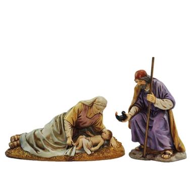 Natività cm.13 S. Giuseppe Bambinello Madonna Sdraiata Set pz.3 | Moranduzzo